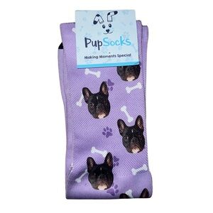 Pup Socks French Bulldog Purple Unisex Socks One Size NWT